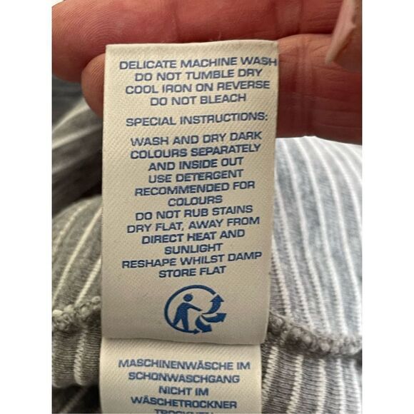 Boden Women's Heathered Gray Ribbed Textured Crew Neck Short Sleeve Top Size 6 - Picture 5 of 5